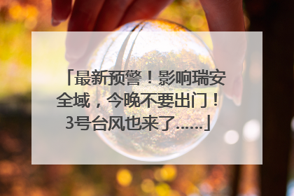 最新预警！影响瑞安全域，今晚不要出门！3号台风也来了……