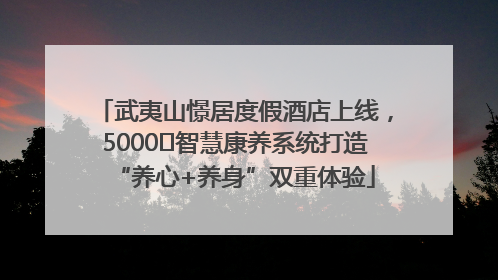 武夷山憬居度假酒店上线，5000㎡智慧康养系统打造“养心+养身”双重体验