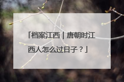 档案江西｜唐朝时江西人怎么过日子？