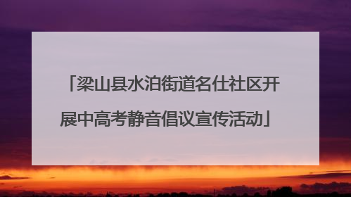 梁山县水泊街道名仕社区开展中高考静音倡议宣传活动
