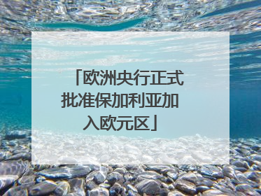 欧洲央行正式批准保加利亚加入欧元区