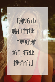 潍坊市聘任首批“更好潍坊”行业推介官