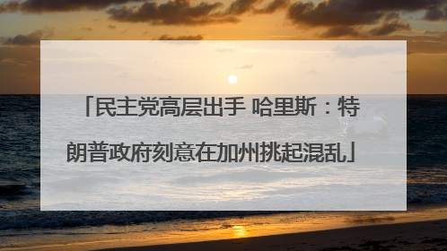 民主党高层出手 哈里斯：特朗普政府刻意在加州挑起混乱