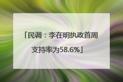 民调：李在明执政首周支持率为58.6%