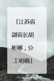 江苏省副省长胡彬郴，分工明确