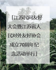 江苏民间友好大会暨江苏省人民对外友好协会成立70周年纪念活动举行