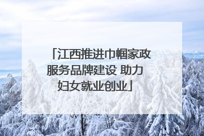 江西推进巾帼家政服务品牌建设 助力妇女就业创业