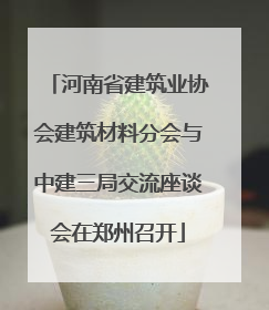 河南省建筑业协会建筑材料分会与中建三局交流座谈会在郑州召开