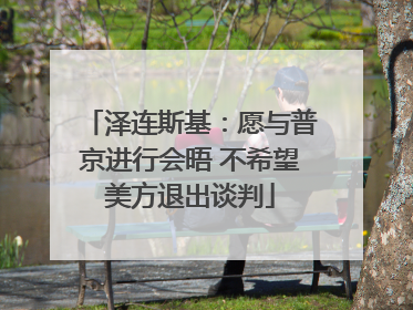 泽连斯基：愿与普京进行会晤 不希望美方退出谈判