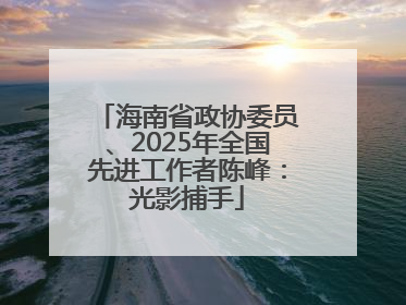 海南省政协委员、2025年全国先进工作者陈峰：光影捕手