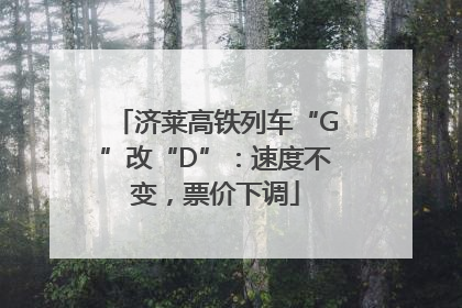 济莱高铁列车“G”改“D”：速度不变，票价下调