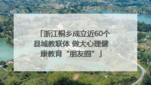 浙江桐乡成立近60个县域教联体 做大心理健康教育“朋友圈”