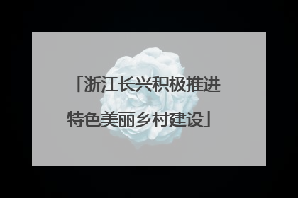 浙江长兴积极推进特色美丽乡村建设