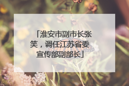 淮安市副市长张笑，调任江苏省委宣传部副部长