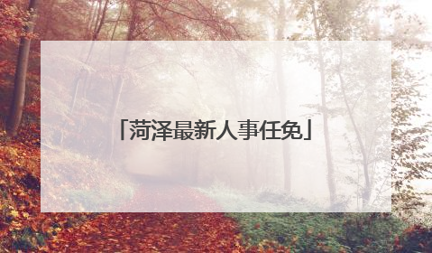 菏泽最新人事任免