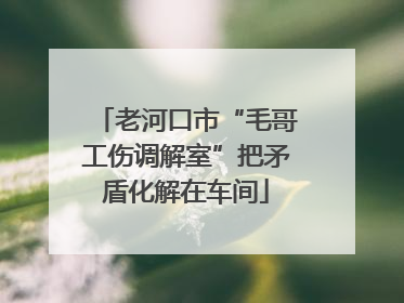 老河口市“毛哥工伤调解室”把矛盾化解在车间