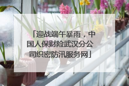 迎战端午暴雨，中国人保财险武汉分公司织密防汛服务网