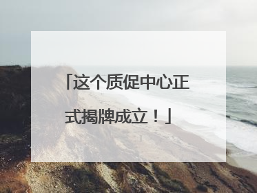 这个质促中心正式揭牌成立！