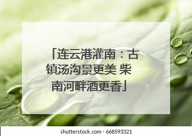 连云港灌南：古镇汤沟景更美 柴南河畔酒更香