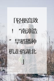 轻便高效！“南漳造”旱稻播种机走俏湖北