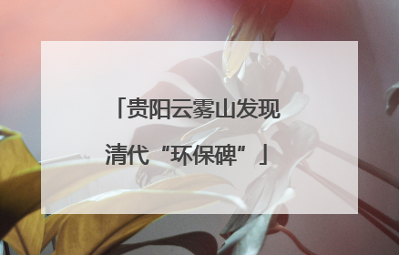贵阳云雾山发现清代“环保碑”