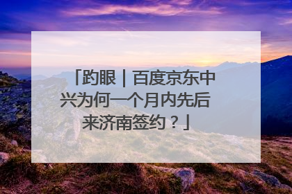 趵眼｜百度京东中兴为何一个月内先后来济南签约？