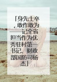 身先士卒，敢作敢为——记全省担当作为优秀驻村第一书记、财政部国防司杨杰