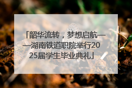 韶华流转，梦想启航——湖南铁道职院举行2025届学生毕业典礼