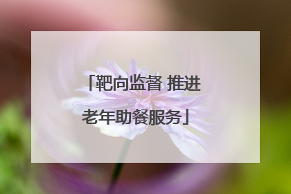 靶向监督 推进老年助餐服务