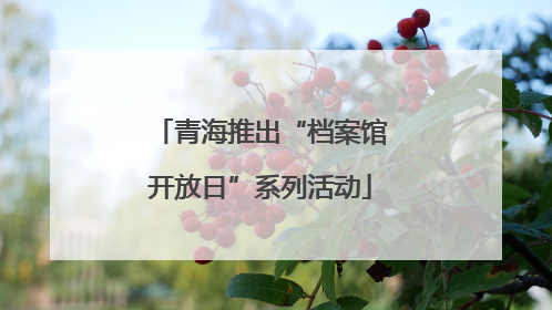 青海推出“档案馆开放日”系列活动