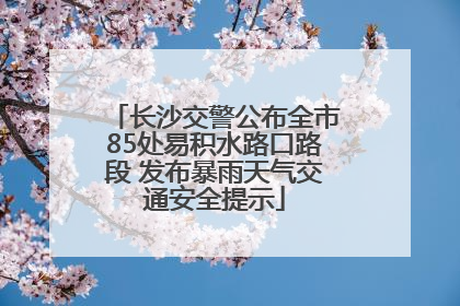 长沙交警公布全市85处易积水路口路段 发布暴雨天气交通安全提示