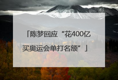 陈梦回应“花400亿买奥运会单打名额”