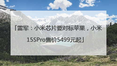 雷军：小米芯片要对标苹果，小米15SPro售价5499元起