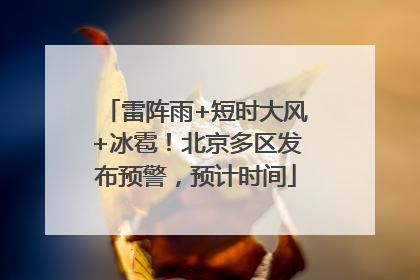 雷阵雨+短时大风+冰雹！北京多区发布预警，预计时间