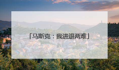 马斯克：我进退两难