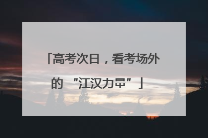 高考次日，看考场外的 “江汉力量”