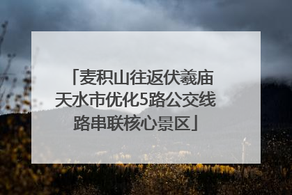 麦积山往返伏羲庙 天水市优化5路公交线路串联核心景区
