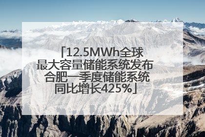 12.5MWh全球最大容量储能系统发布 合肥一季度储能系统同比增长425%
