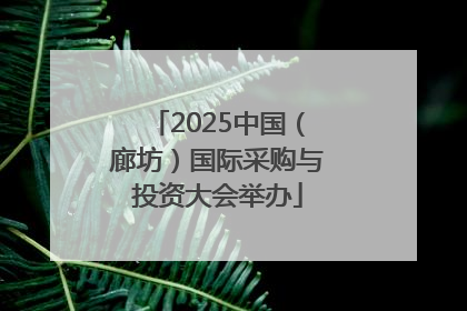 2025中国（廊坊）国际采购与投资大会举办