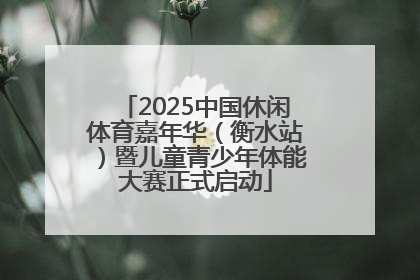 2025中国休闲体育嘉年华（衡水站）暨儿童青少年体能大赛正式启动