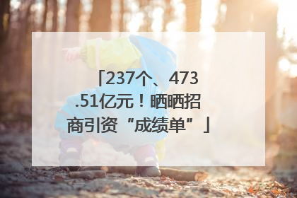 237个、473.51亿元！晒晒招商引资“成绩单”