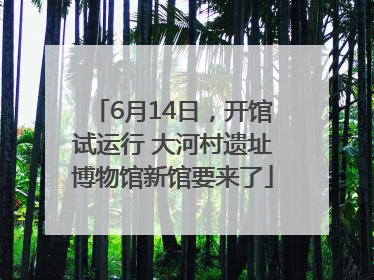 6月14日，开馆试运行 大河村遗址博物馆新馆要来了