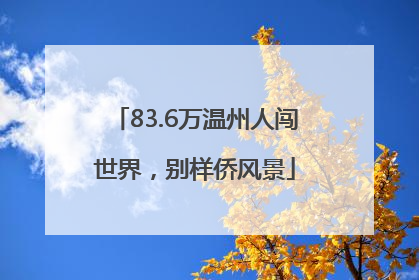 83.6万温州人闯世界，别样侨风景