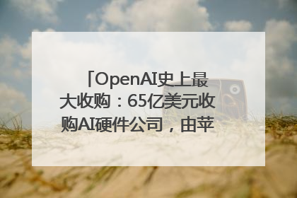 OpenAI史上最大收购：65亿美元收购AI硬件公司，由苹果前设计总监创办